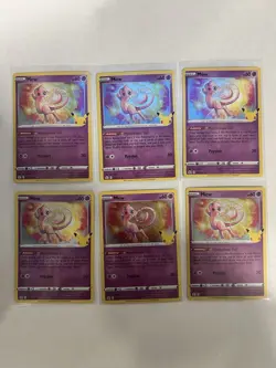 Mew 011/025 - Celebrations 25th Anniversary - Holo Pokemon Card - X6!!! - Image 1