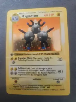 Magneton 9/102 Base Set Shadowless 1999 Holo Pokemon Card TCG PSA 6 1st Edition - Image 1