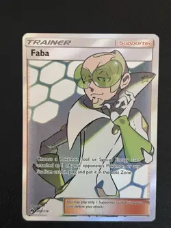 Faba - 208/214 - Pokemon Lost Thunder Sun & Moon Full Art Ultra Rare Card NM - Image 1