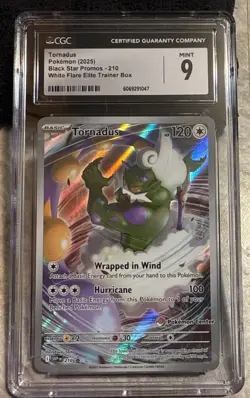 Pokemon Card SVP EN Tornadus #210 White Flare ETB Pokemon Center Exclusive CGC 9 - Image 1