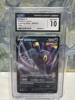 CGC 10 GEM Mint Umbreon V 094/203 Evolving Skies Holo Ultra Rare Pokemon Card - Image 1