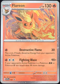 Pokemon TCG Flareon SVP 167 S&V Cosmos Holo SWIRL Black Star Promo Card - NM - Image 1