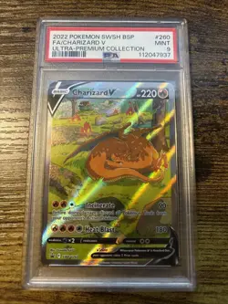 Pokemon TCG Charizard v Sword & Shield SWSH260 Holo PSA 9 Promo Card - Image 1