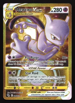 Pokemon Mewtwo VSTAR 086/078 Pokemon GO Gold Secret Rare Full Art Holo LP - Image 1