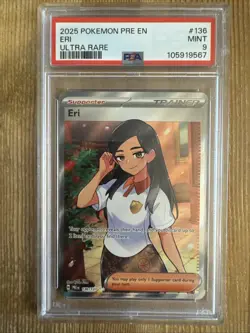 Pokemon TCG Eri 136/131 Prismatic Evolutions Full Art Ultra Rare PSA 9 - Image 1