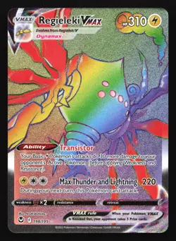 Pokemon Regieleki VMAX 198/195 Silver Tempest Rainbow Secret Rare Holo LP - Image 1