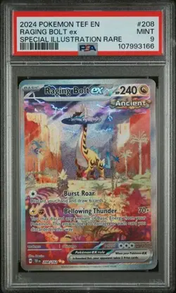 Pokemon Temporal Forces Raging Bolt EX 208/162 Special Illustration PSA 9 - Image 1