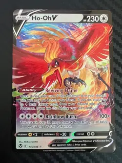 Pokemon TCG Ho-Oh V Sword & Shield Silver Tempest 140/195 Holo Ultra Rare NM - Image 1