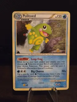 Pokemon TCG Politoed 7/95 Holo Rare HGSS Unleashed 🌟SWIRL🌟 2010 - Image 1