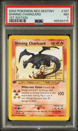 Pokemon Neo Destiny 1ST EDITION Shining Charizard HOLO RARE 107/105 PSA 7 NM - Image 1