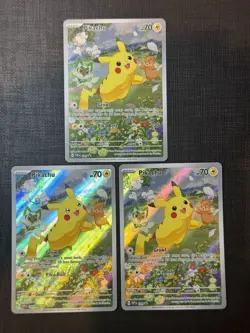 Pokemon TCG Pikachu SVP088 Black Star Promo Paldea Adventure Chest (Lot Of 3) NM - Image 1