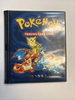 Pokemon TCG - WOTC Base Set Binder - 1999 - Blue (Pikachu, Charizard, Blastoise) - Image 1