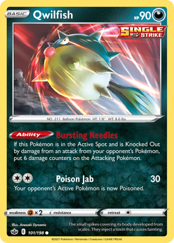 Qwilfish - 101/198 - Common NM, English Pokemon Chilling Reign - Image 1