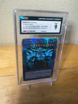 Yu-Gi-Oh! Obelisk the Tormentor (Quarter Century Secret Rare) CGC 9 LC01-EN001 - Image 2