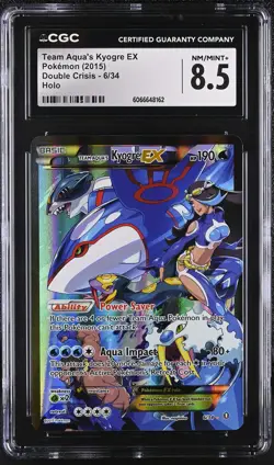 CGC 8.5 Team Aqua's Kyogre EX 2015 Double Crisis 6/34 Holo Pokemon Card - Image 1
