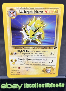 Pokemon Card TCG Lt. Surge's Jolteon Gym Challenge 28/132 Wotc 2000 NM Rare F/S - Image 1