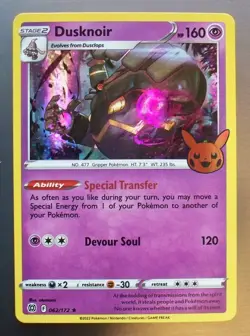 2022 Pokemon Trick or Trade Halloween 062/172 Dusknoir Holo Card New Condition - Image 1