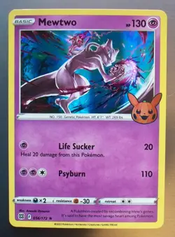 2022 Pokemon Trick or Trade Halloween 056/172 Mewtwo Holo Card in New Condition - Image 1