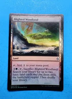 1x Blighted Woodland Battle Zendikar BFZ Mtg Card Colorless Land Mana 233 Foil - Image 1