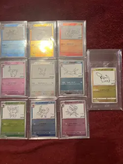 Pikachu Eevee’s Yu Nagaba Complete 10 Set Promo Holo Full Art Pokemon Card Japan - Image 1