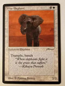Magic the Gathering MTG Arabian Nights War Elephant Dark LP (Beta Bob) - Image 1