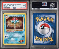 Pokemon TCG Card Misty's Tentacruel Gym Heroes 10/132 Unlimited Holo Rare PSA 9 - Image 3