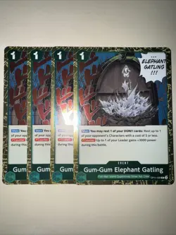One Piece Card Game Gum-Gum Elephant Gatling OP11-038 Rare X4 Playset English - Image 1