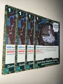 One Piece Card Game Gum-Gum Elephant Gatling OP11-038 Rare X4 Playset English - Image 2
