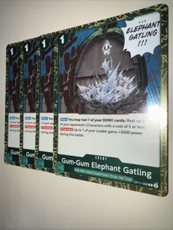 One Piece Card Game Gum-Gum Elephant Gatling OP11-038 Rare X4 Playset English - Image 3