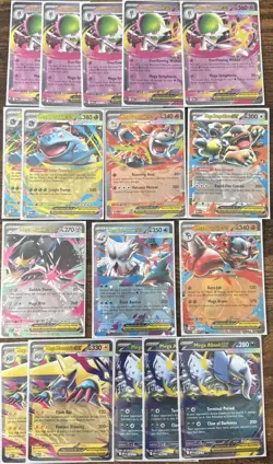 Pokemon Mega Evolutions 17 Card Mega EX Lot Venusaur Gardevoir Lucario - Image 1