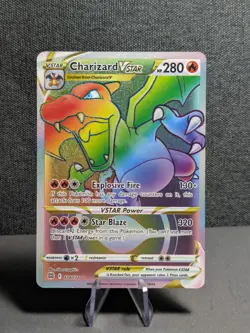 Pokemon TCG: Charizard VSTAR 174/172 Brilliant Stars Rainbow Secret Rare - Image 2