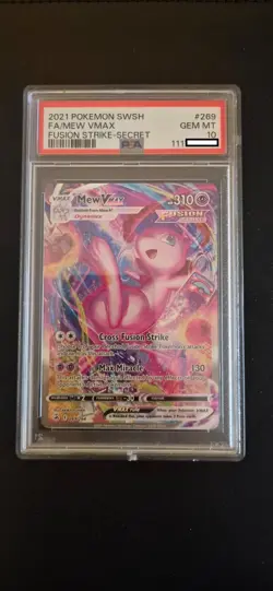 PSA 10 GEM MINT Mew VMAX Secret Rare Alt Art 269/264 Fusion Strike Pokemon 2021 - Image 1