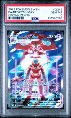 2023 POKEMON SWORD & SHIELD CROWN ZENITH #GG45 FULL ART/DEOXYS VMAX PSA 10 - Image 1