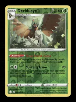 Decidueye Reverse Holo Holo Rare Shining Fates 008/072 LP Pokemon LP - Image 1