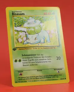 Pokemon TCG Card German Baset Set 1st edition Bulbasuaur Bisasam 44/102 - Image 3