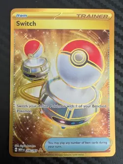 Pokemon TCG S&V 151 Switch 206/165 Full Art Trainer Item Gold Rare NM - Image 1