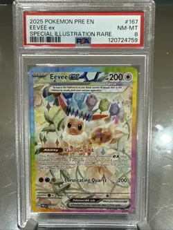 Pokemon Prismatic Evolutions Super-Premium Collection Eevee EX PSA 8 - Image 1