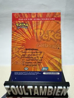 Pokemon Topps Charizard #9 of 10 Pop-up TV Animation Series 3 - Image 2