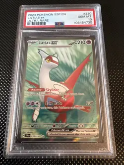 2024 POKEMON SSP EN-SURGING SPARKS ULTRA RARE #220 LATIAS EX PSA 10 - Image 1