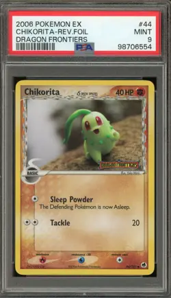 Pokemon Chikorita EX Dragon Frontiers Reverse Holo #44 PSA 9 Mint - Image 1