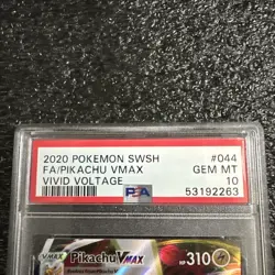2020 Pokemon SWSH Full Art Pikachu Vmax Vivid Voltage 44/185 PSA 10 - Image 3