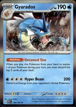 Gyarados - Holo Rare - Scarlet & Violet 151 130/165 - MINT - Pokemon - Image 1
