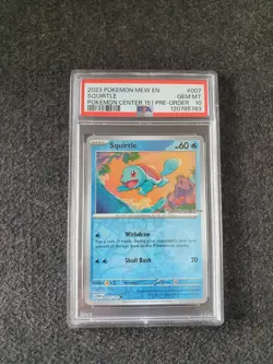 PSA 10 Squirtle 007/165 Rev Holo Mew EN Pokemon Center 151 UPC Pre Order Promo - Image 2