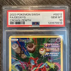 Deoxys 2023 Pokemon Sword & Shield Crown Zenith GG12/GG70 Full Art PSA 10 - Image 3