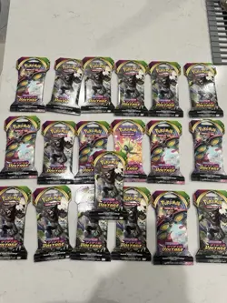 Pokemon TCG: Sword & Shield Vivid Voltage Sleeved Booster Pack 19 Pack Lot - Image 1