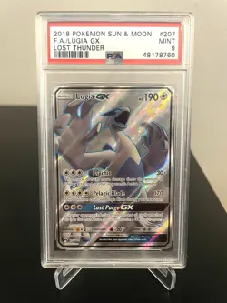 Pokemon Lugia GX Full Art 2018 Lost Thunder 207/214 PSA 9 - Image 1