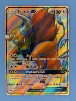 Tauros GX (Full Art) 144/149 Pokemon TCG Ultra Rare SM Base Set Near Mint - Image 1