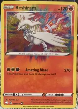 Reshiram Shining Fates 017/072 17/72 Amazing Rare Pokemon NM Pokemon - Image 1