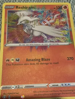 Reshiram Shining Fates 017/072 17/72 Amazing Rare Pokemon NM Pokemon - Image 2