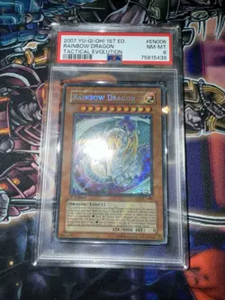 Yu-Gi-Oh! Rainbow Dragon 1st Edition TAEV-EN006 Secret Rare PSA8 NM - Image 1